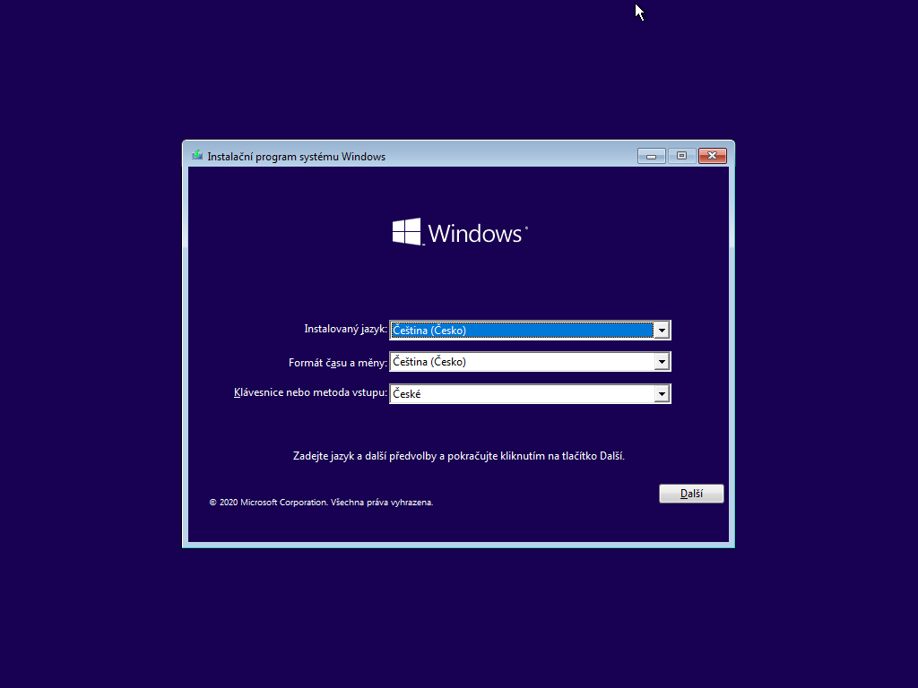 Instalace Windows 10