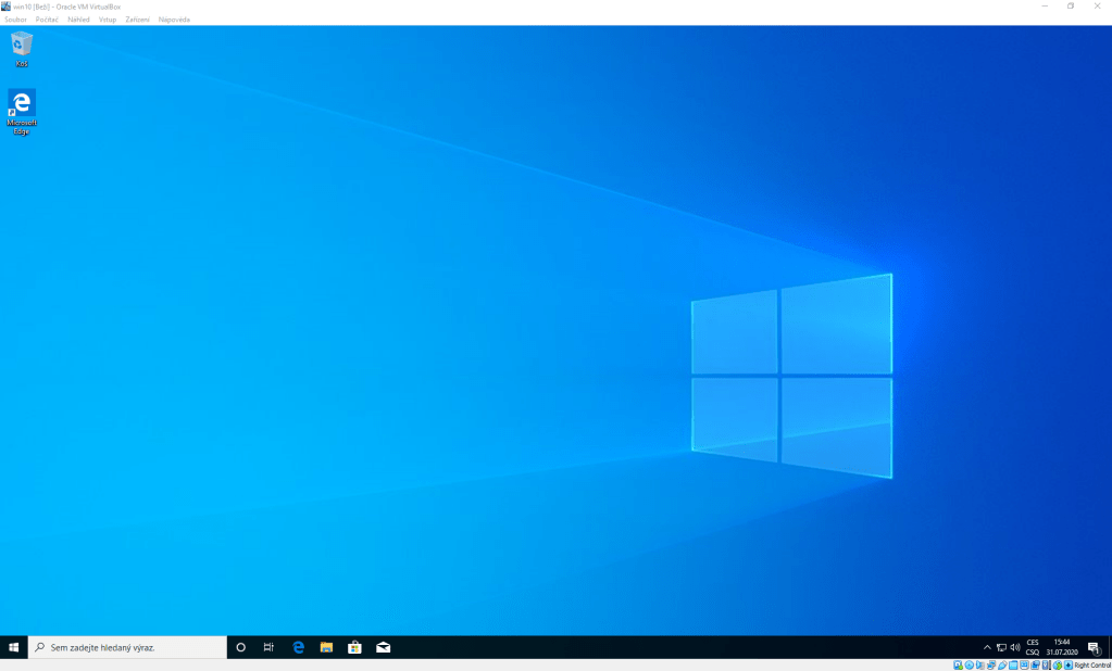 VM okno stejně velké jako obrazovka